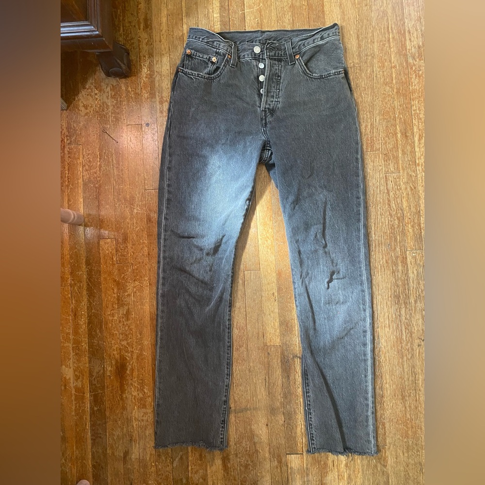 Levi's 501 Dark Gray Straight Jeans